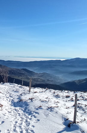 Sur les crêtes en hiver